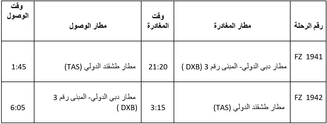 فلاي دبي تطلق رحلات إلى العاصمة الأوزبكية - طشقند