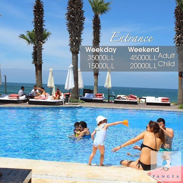 Entrance Fees for Adults and Kids at Pangea Beach Resort Jiyeh