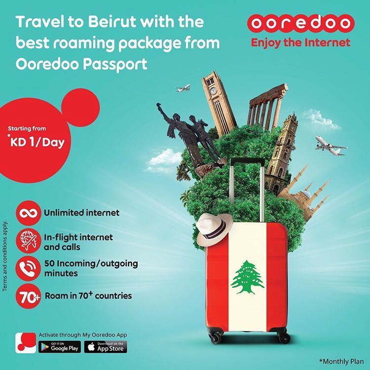 Beirut Roaming package from Ooredoo Passport