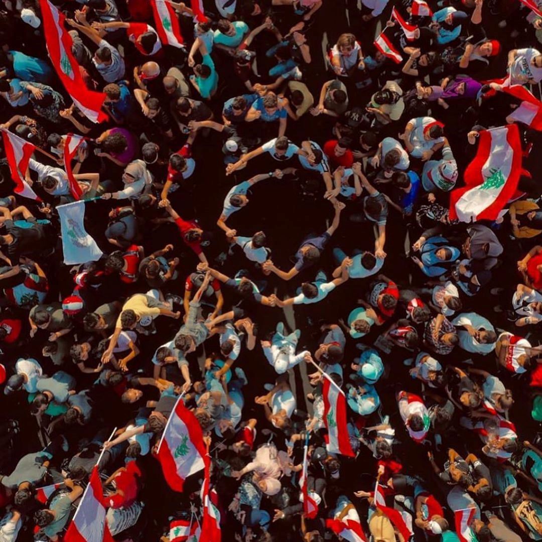 The Lebanese Revolution 2019 .... One Heart From North to South