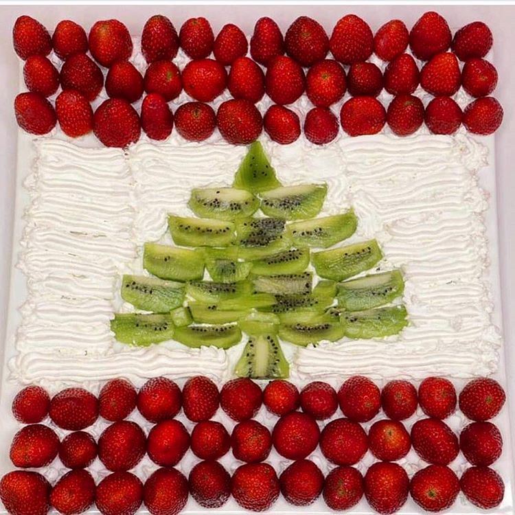 Food Dishes Representing the Lebanese Flag
