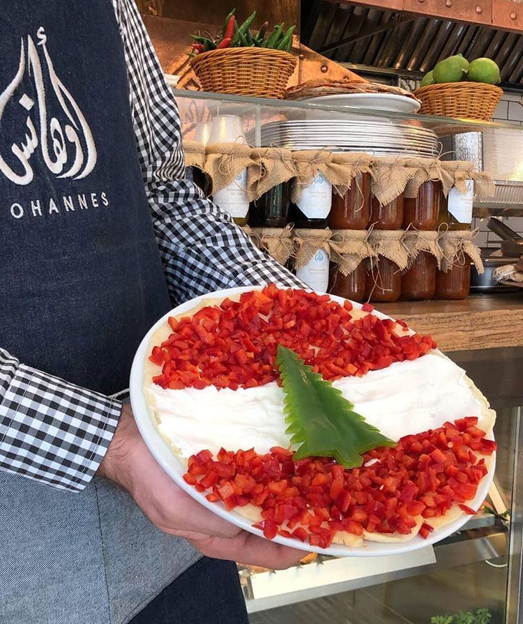 Food Dishes Representing the Lebanese Flag