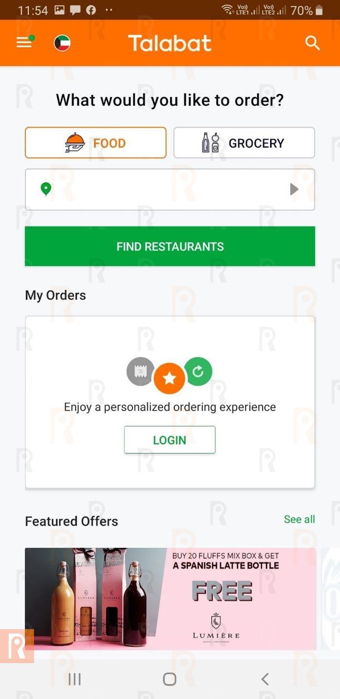 What can you order from Talabat in Kuwait?