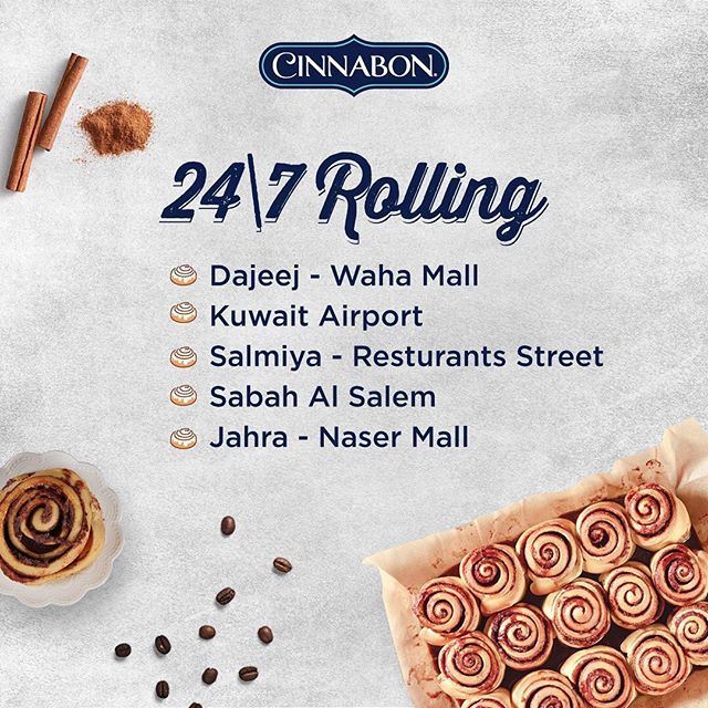 Cinnabon Kuwait Branches Opening 24 Hours