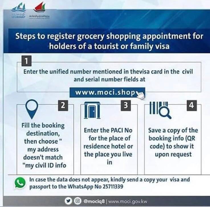 Steps for Booking Shopping Appointment for People Having a Tourist or Family Visa