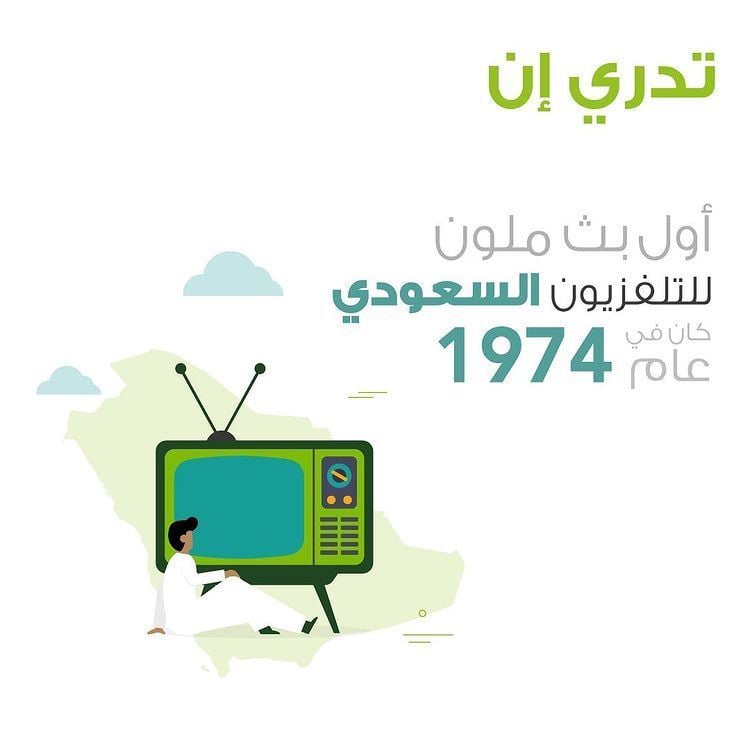في أي عام كان أول بث ملون للتلفزيون السعودي؟