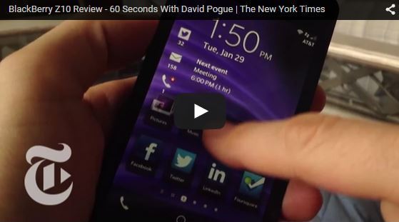 Check out the new Blackberry Z10 features