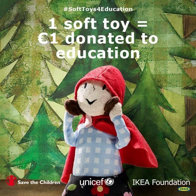 Buy a soft toy from IKEA and donate 1 euro to education