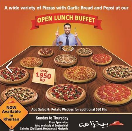 Take a look at Pizza Hut Open Lunch Buffet offer