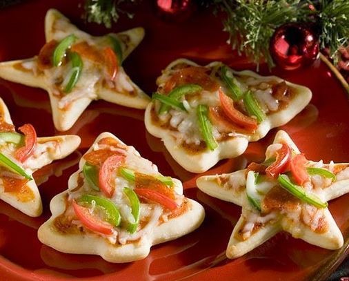 Christmas tree shaped Pizzas