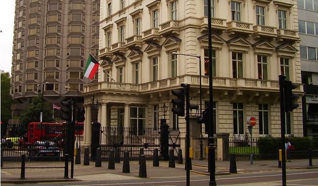 عنوان ومعلومات الاتصال بالسفارة الكويتية في لندن