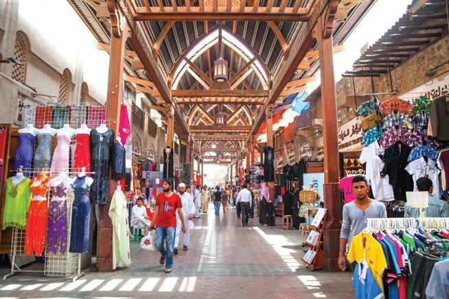 The Textile Souk or market in Dubai