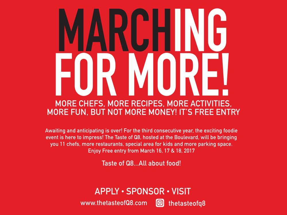 "Marching For More!".. Taste of Q8 hosted at the Boulevard