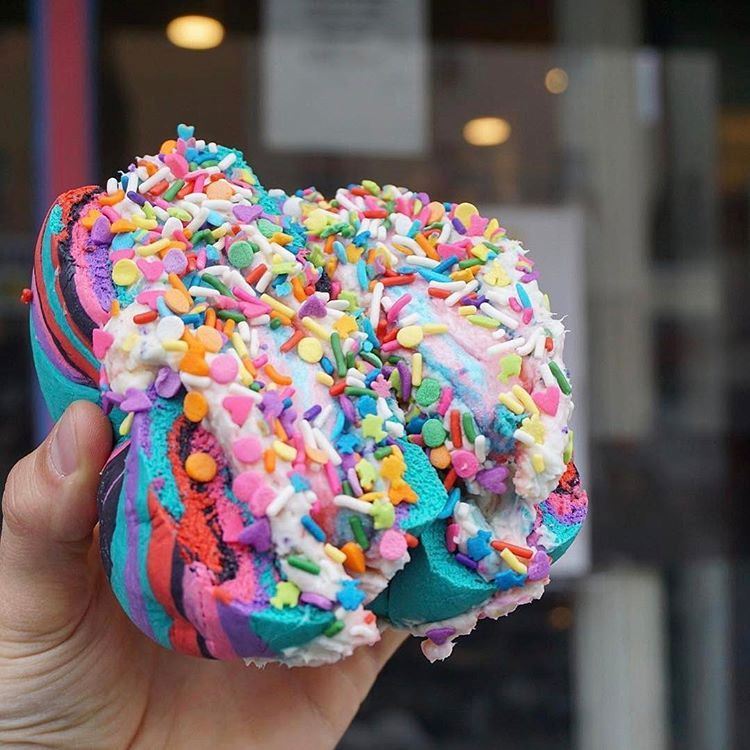 The Bagel Store Colorful Rainbow Bagels