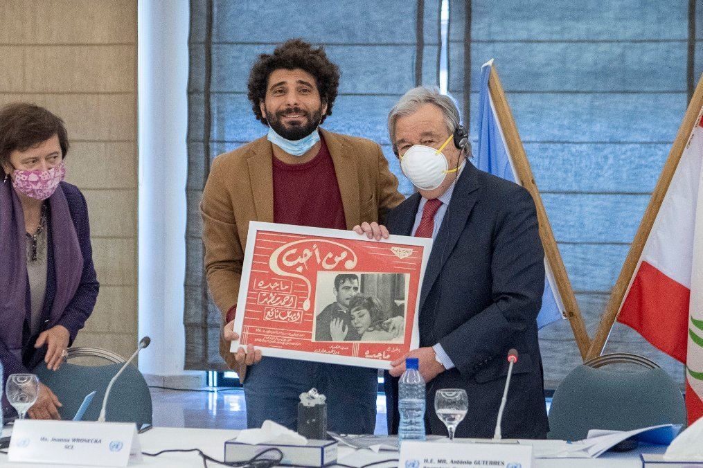 UN Secretary-General, Mr. António Guterres, met with the founder of the Lebanese National Theater, actor and director Kassem Istanbouli