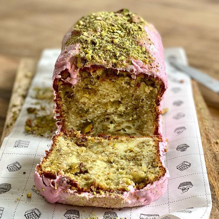 Pistachio Loaf Cake with an Orange Blossom Royal Icing Recipe