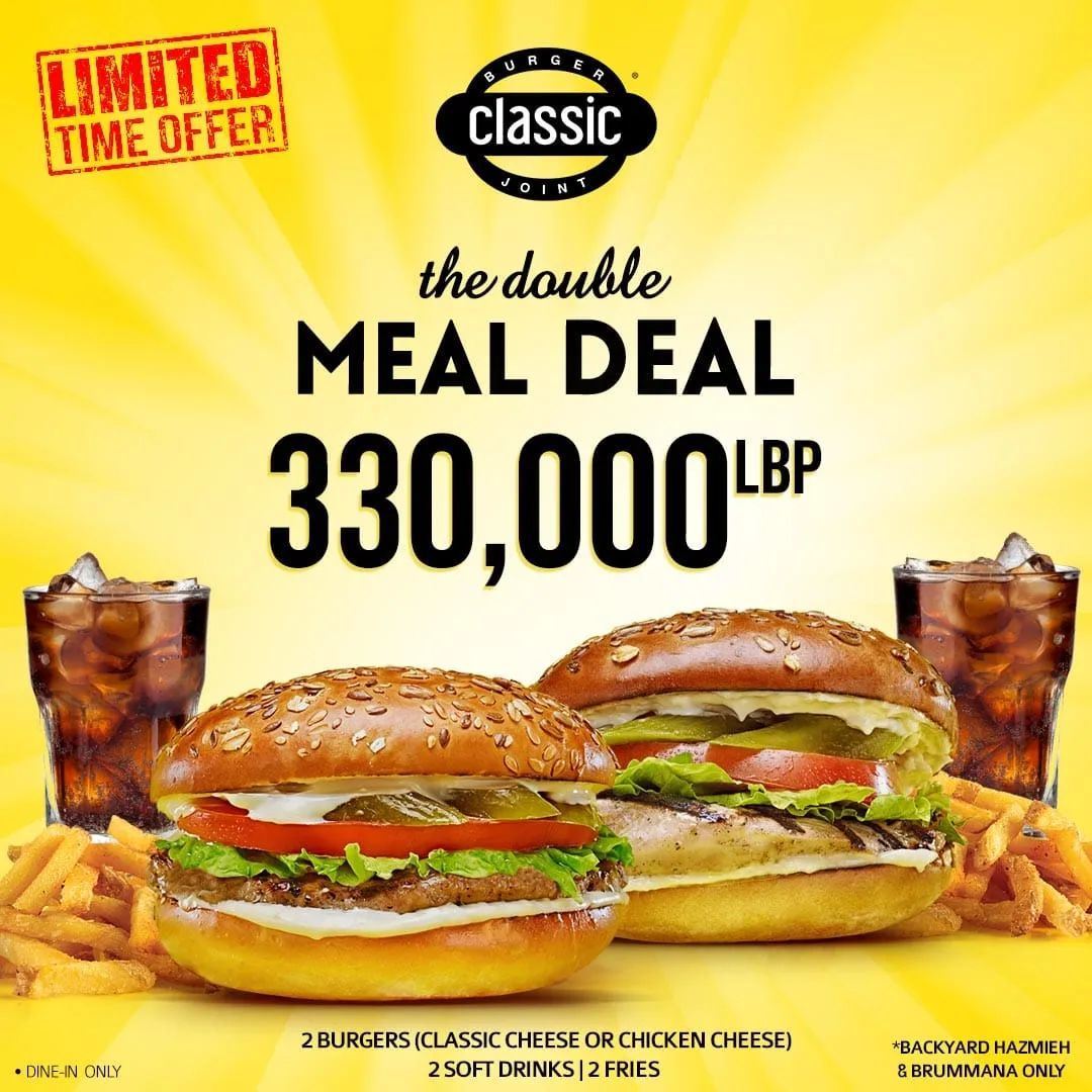 Classic Burger Joint The Double Meal Deal Limited Offer