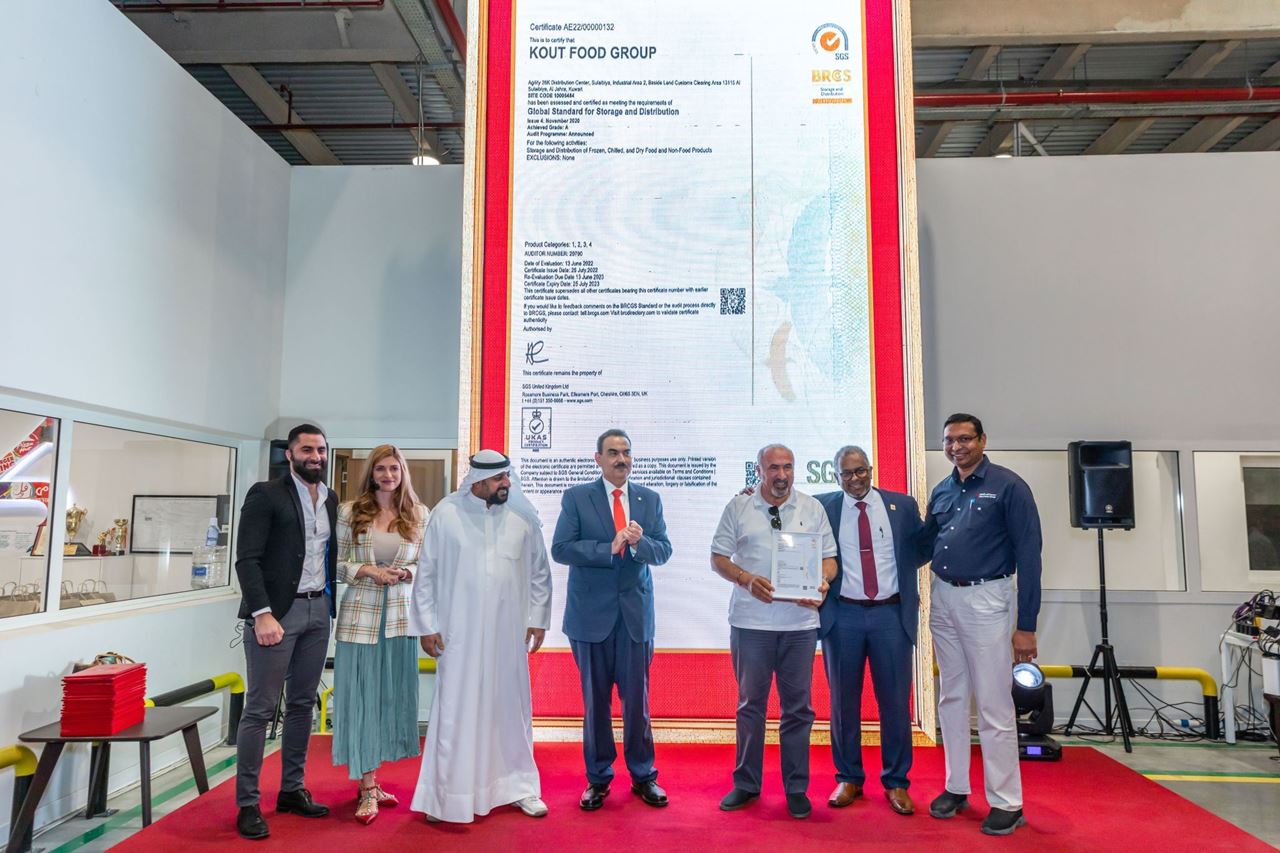 Kout Food Group is the First in Kuwait to Be Awarded BRC Global Standard (BRCGS) Certification for High-Quality Storage & Distribution Practices