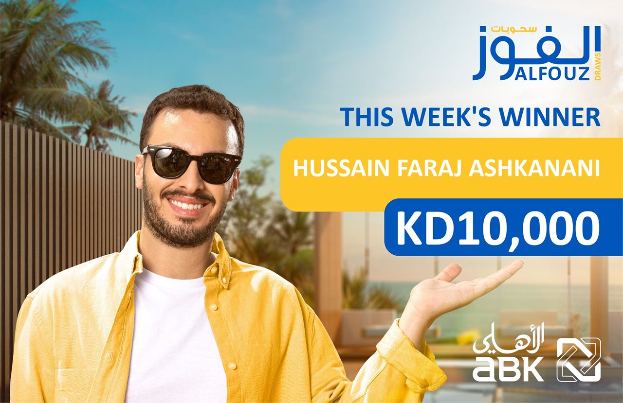 ABK Announces Hussain Faraj Ashkanani as Winner of Weekly Draw Prize of KD 10,000