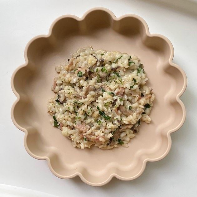 Mushroom, Spinach and Bacon Risotto Easy Healthy Recipe