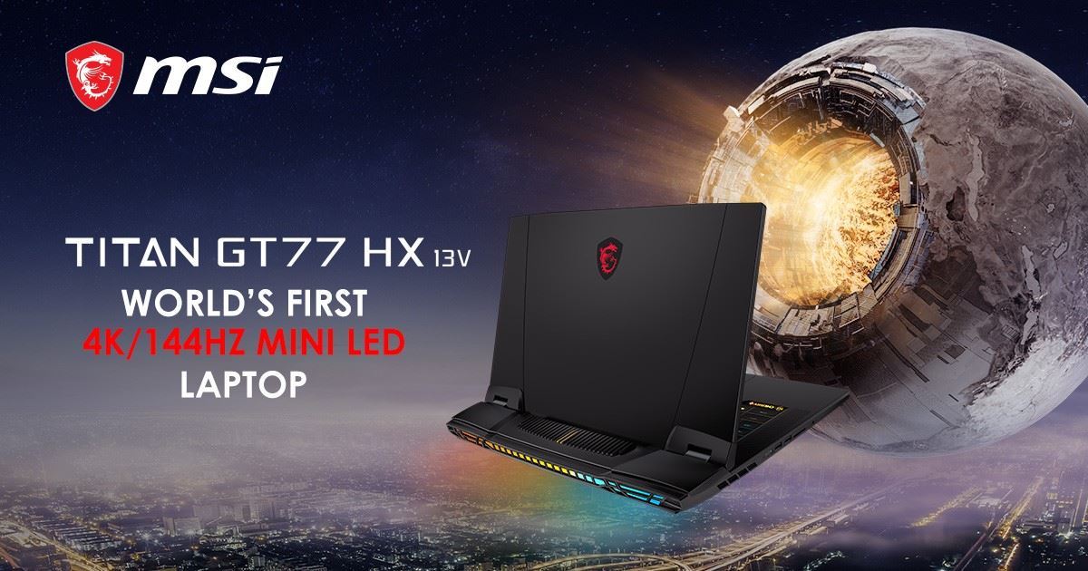 MSI Titan GT77 أول كمبيوتر محمول في العالم بشاشة LED Mini بدقة4K/144 هرتز